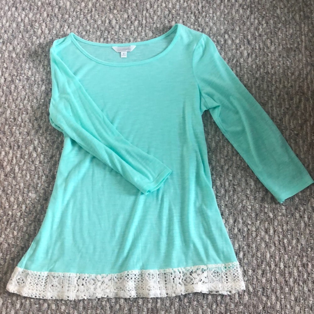 Charming Charlie’s aqua blue shirt!